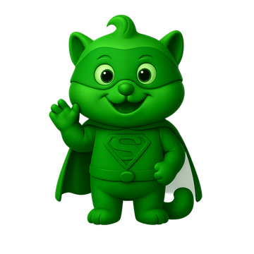 Grüner Superheld als Thema